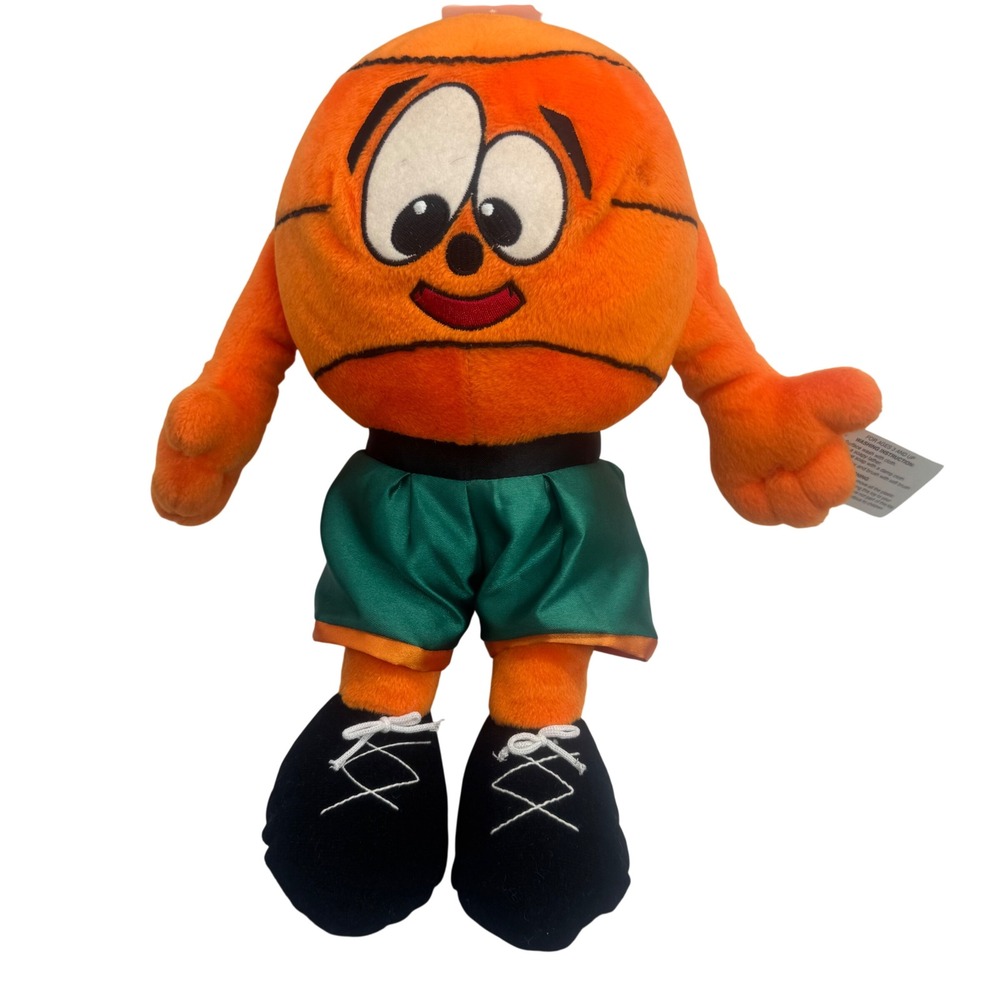 Vintage Walmart Basketball Mascot Plush Toy Orange Green Shorts PA-7575(KR)